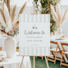 Load image into Gallery viewer, Sage green golf baby shower welcome sign, baby shower decor, Editable golf theme baby shower template, baby shower decor 0206