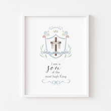 Load image into Gallery viewer, Watercolor cross monogram I am an child of God 07-253