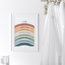 Load image into Gallery viewer, Watercolor boho Christian kids affirmation art print 07-26413