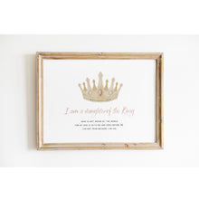 Load image into Gallery viewer, Watercolor pink crown I am an daughter of God 07-254