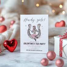 Load image into Gallery viewer, 08012 Galentines Cowgirl Western Pink Girls Tea Party Editable Template, Digital Download
