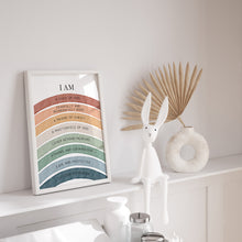 Load image into Gallery viewer, Watercolor boho Christian kids affirmation art print 07-26413