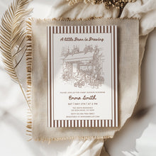 Load image into Gallery viewer, Baby Is Brewing Baby Shower Invitation, Brown Cafe Theme Editable Template 2044