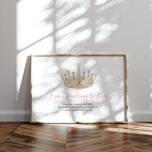 Load image into Gallery viewer, Watercolor pink crown I am an daughter of God 07-254