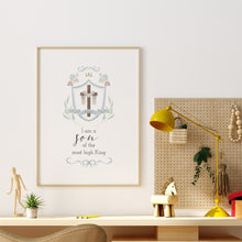 Load image into Gallery viewer, Watercolor cross monogram I am an child of God 07-253