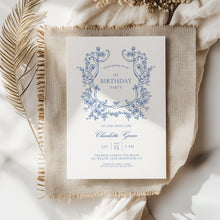 Load image into Gallery viewer, 0310 toile de jouy birthday invitation 2