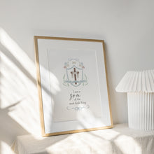 Load image into Gallery viewer, Watercolor cross monogram I am an child of God 07-253