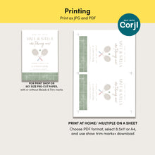 Load image into Gallery viewer, 0312 Twin tennis birthday invitation template