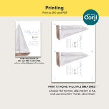 Load image into Gallery viewer, 0307 sailboat birthday invitation