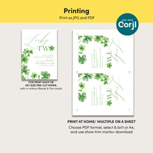 Load image into Gallery viewer, 0804 Lucky Two Birthday Invitation, Clover Irish St. Patrick's Second Birthday Invite, Digital Download