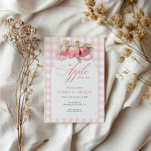Load image into Gallery viewer, 0317 pink apple birthday invitation