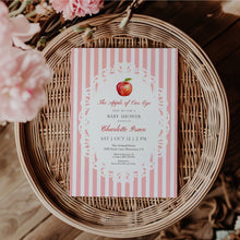 Load image into Gallery viewer, 2020 apple in my eyes baby shower invitation template