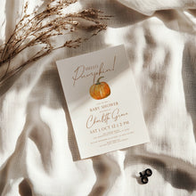 Load image into Gallery viewer, 2019 hello pumpkin baby shower invitation template