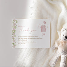 Load image into Gallery viewer, Pink Baby Shower Girl Invitation Bundle | Watercolor Minimal Design | Thank You Cards & Baby Raffle 2031