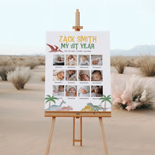 Load image into Gallery viewer, 0323 Editable Dinosaur Birthday Photo Milestone Board | Printable Party Sign & Decor | Digital Download