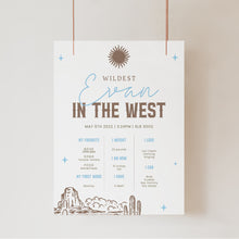 Load image into Gallery viewer, Wildest One in the West Milestone Board Boy Cowboy First Birthday Western 0336