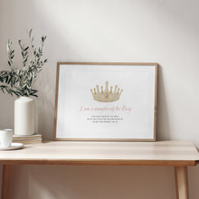Load image into Gallery viewer, Watercolor pink crown I am an daughter of God 07-254