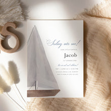 Load image into Gallery viewer, 0307 sailboat birthday invitation