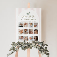 Load image into Gallery viewer, 0323 Editable Pink T-rex TuTu Birthday Photo Milestone Board | Printable Party Sign & Decor | Digital Download