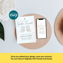 Load image into Gallery viewer, 0202 Korean Gender reveal invitation 3