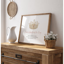 Load image into Gallery viewer, Watercolor pink crown I am an daughter of God 07-254