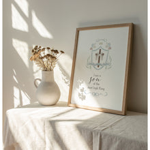 Load image into Gallery viewer, Watercolor cross monogram I am an child of God 07-253