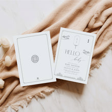 Load image into Gallery viewer, 0203 Minimal Korean style baby shower invitation