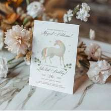 Load image into Gallery viewer, 0309 Unicorn birthday invitation template