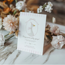 Load image into Gallery viewer, 0308 Pink Silly goose birthday invitation