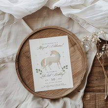 Load image into Gallery viewer, 0309 Unicorn birthday invitation template