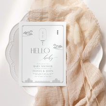 Load image into Gallery viewer, 0203 Minimal Korean style baby shower invitation