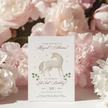 Load image into Gallery viewer, 0309 Unicorn birthday invitation template