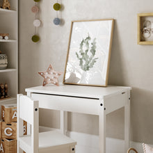 Load image into Gallery viewer, Coastal watercolor green seaweed art print 07-119