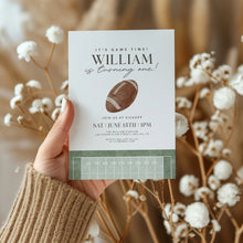 Load image into Gallery viewer, 0325 Football It's a game time 1st Birthday Invitation Template, Editable Digital Download