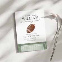 Load image into Gallery viewer, 0325 Football It's a game time 1st Birthday Invitation Template, Editable Digital Download