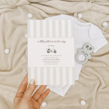Load image into Gallery viewer, Sage green Golf cart Baby Shower Invitation, Editable digital Boys Baby Shower invitation Template, modern baby shower, digital download0206