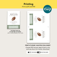 Load image into Gallery viewer, 0325 Football It's a game time 1st Birthday Invitation Template, Editable Digital Download