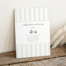 Load image into Gallery viewer, Sage green Golf cart Baby Shower Invitation, Editable digital Boys Baby Shower invitation Template, modern baby shower, digital download0206