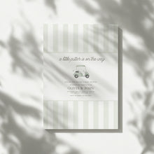 Load image into Gallery viewer, Sage green Golf cart Baby Shower Invitation, Editable digital Boys Baby Shower invitation Template, modern baby shower, digital download0206