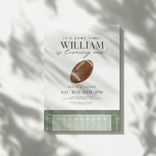 Load image into Gallery viewer, 0325 Football It's a game time 1st Birthday Invitation Template, Editable Digital Download