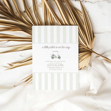 Load image into Gallery viewer, Sage green Golf cart Baby Shower Invitation, Editable digital Boys Baby Shower invitation Template, modern baby shower, digital download0206