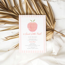 Load image into Gallery viewer, Corjl editable peach theme baby shower invitation template 2010