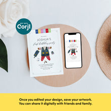 Load image into Gallery viewer, Editable Korean First birthday boy party template 0301