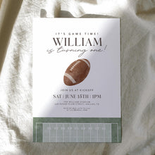 Load image into Gallery viewer, 0325 Football It's a game time 1st Birthday Invitation Template, Editable Digital Download