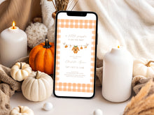 Load image into Gallery viewer, Little Pumpkin is On the Way, Editable Invitation, Fall Baby Shower Invite, Watercolor Pumpkin (Digital Download) 2028