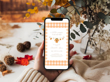 Load image into Gallery viewer, Little Pumpkin is On the Way, Editable Invitation, Fall Baby Shower Invite, Watercolor Pumpkin (Digital Download) 2028