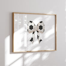 Load image into Gallery viewer, watercolor soccer bow art print