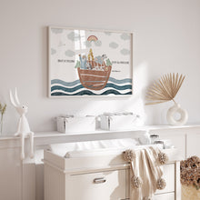 Load image into Gallery viewer, Watercolor boho Noah's ark art print 07-301