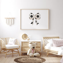 Load image into Gallery viewer, watercolor soccer bow art print