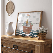 Load image into Gallery viewer, Watercolor boho Noah's ark art print 07-301